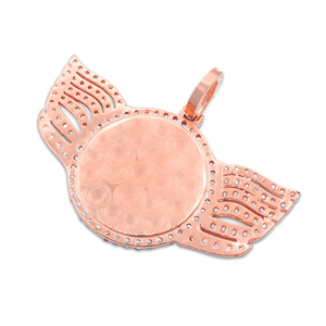 D'VINS JEWELS Rose <b>Gold</b> Wing Pendant Diamond Pave Setting Round Brilliant Cut Unisex Luxury Charm Everyday Wear - Product Image 3
