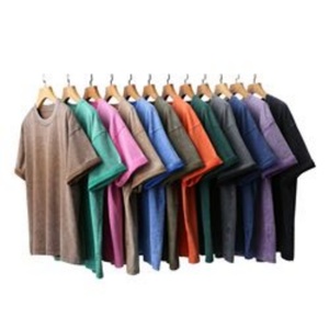 Camiseta de Verano con Lavado Ácido, Nuevo Diseño, 100% Algodón, Ropa para Hombre, Personalizable, Holgada, con Logo Personalizado - Product Image 2