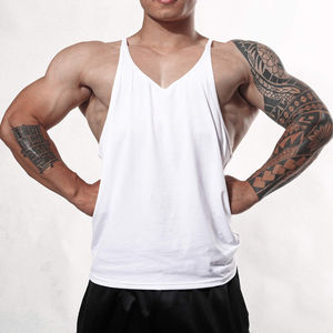 Débardeur de sport en coton respirant sans manches pour hommes, grande taille, personnalisé avec logo, idéal pour la musculation et l'athlétisme – Vente en gros - Product Image 2