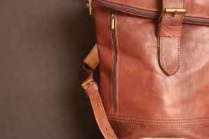 Custom Leather Roll Top <b>Backpack</b> Mens Travel Rucksack Genuine Cowhide Laptop Bag Wholesale Factory Direct LTBP-0062 - Product Image 2