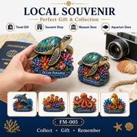Imán de resina personalizado con animales marinos, recuerdo turístico, regalo al por mayor, OEM, ODM