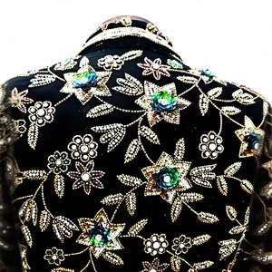 Vintage Floral Embroidered Velvet Kimono Coat Women Winter Outwear High Quality Custom <b>Sequin</b> Embellished Wrap Blazer <b>Jacket</b> - Product Image 5