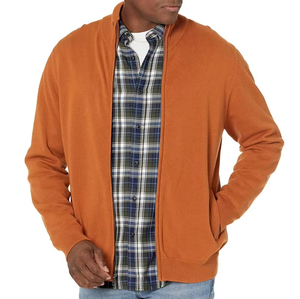 Cardigan en coton tricoté pour homme, coupe ajustée, avec fermeture éclair - Product Image 3