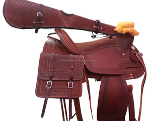 100% cuir pur belle selle de sentier de cheval occidental en cuir Western Roping Ranch Wade selle - Product Image 5
