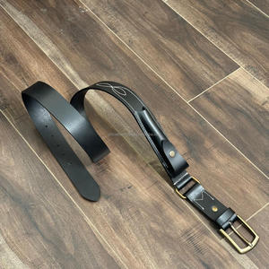 Custom Handmade Boot Stitch Full Grain Leather Hobble <b>Belt</b> with Knife <b>Pouch</b> Adjustable Restraint Bondage <b>Belt</b> for Outdoor Use - Product Image 4