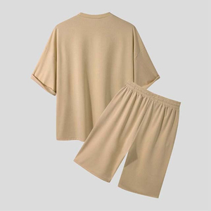 Service OEM, ensembles de t-shirts personnalisés sur mesure, design personnalisé, t-shirts et shorts d'été respirants en polyester/coton de haute qualité - Product Image 2