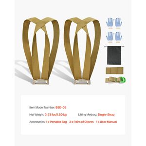 Sangles de levage réglables pour 2 personnes, système de sangles portatives et de support de charge, 1 sangle de levage pour un levage et un déplacement faciles - Product Image 4