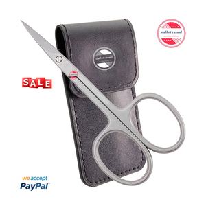 CISEAUX À CUTICULES COURBÉS EN ACIER INOXYDABLE avec étui manucure ciseaux à ongles professionnels - Product Image 1