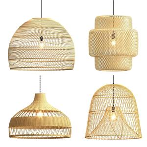 Lustre en rotin de bambou LED, luminaire suspendu en rotin tissé créatif pour restaurant et centre commercial, lampe en bambou - Product Image 4