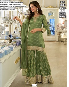 Conjunto Tradicional de Fiesta para Mujer, Color Verde Esmeralda, Jacquard Bandhani, Seda, Corte Regular, Secado Rápido - Product Image 1