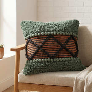Housse de coussin bohème à rayures horizontales, coussin décoratif tissé, coussin d'appoint bohème neutre pour canapé et lit - Product Image 3