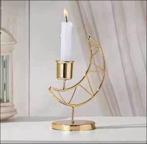 Portavelas de metal con diseño de flor de loto dorada de aspecto premium, centro de mesa decorativo, decoración para el hogar, soporte para velas. - Product Image 4