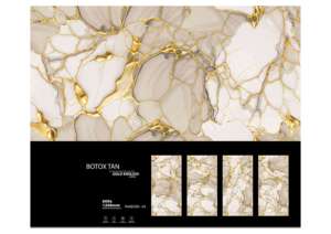 Azulejos de porcelana Premium Golden Endless de formato grande 600X1200, azulejos de lujo para pisos y paredes para diseño de interiores moderno. - Product Image 5