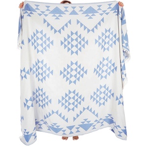 Manta personalizada al por mayor para sofá, cama, sillón, mantas acogedoras y cálidas, 100% algodón turco, decoración de lujo para el hogar, mantas de viaje - Product Image 2