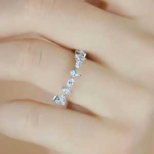 Moissanite Marquise Cut Full Eternity Wedding Band <b>Ring</b> For Unisex Original 925 Silver Fine Wedding Party Gift For Partner - Product Image 2