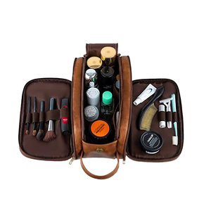 Neceser de Viaje para Hombre, Organizador de Afeitado Impermeable con Gran Capacidad, Bolsa de Aseo de Cuero con Compartimentos, Bolsa de Almacenamiento Portátil - Product Image 2