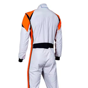 Traje de Karting Power World Blanco y Naranja, Overol Profesional de Carreras, Fabricación Personalizada, Proveedor de Trajes de Kart Resistentes de Alta Calidad - Product Image 6