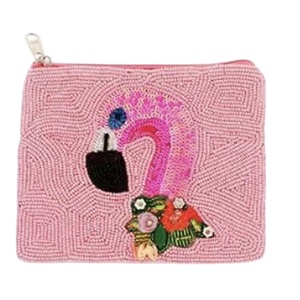 Pochette perlée motif léopard, broderie visage animal, portefeuille zippé fait main, écologique, portable, thème jungle - Product Image 1
