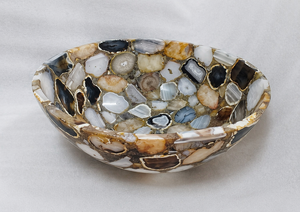 Lavabo de baño de ágata semipreciosa, lavabo de lujo con piedras preciosas, lavabo de piedra de ágata natural, lavabo de piedra de cristal. - Product Image 4