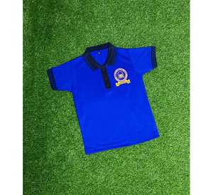 Camiseta con Logotipo Personalizado, Unisex, para Escuela Primaria y Secundaria, Ropa Casual, Polo para Niños, Uniformes Escolares Unisex, Diseño de Cuello Azul - Product Image 1