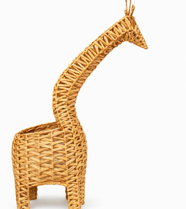 SHANKARA Handmade Rattan Giraffe <b>Storage</b> Basket for <b>Kids</b> Nursery Decoration, Eco Friendly Home Organizer, Boho Style Wicker - Product Image 1
