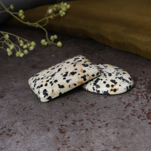 Cabujón Ovalado de Jaspe Dálmata Multicolor con Manchas, Gema Semipreciosa para la Fabricación de Joyas al por Mayor - Product Image 2
