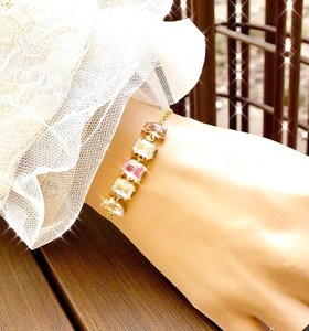 Pulsera de cristal rosa, joyería de boda para dama de honor, plata de ley 925, chapado en oro de 14 quilates, regalo elegante para mujer - Product Image 5