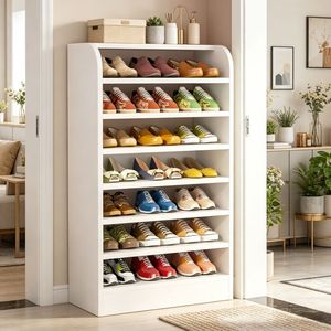 Mobiletto Portascarpe in Metallo Moderno Salvaspazio per Casa e Garage in Stile Rustico - Product Image 1