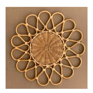 Woven Natural Rattan <b>Plate</b> and Placemat for Boho Home <b>Decor</b> <b>Wall</b> Hanging <b>Decoration</b> - Product Image 2