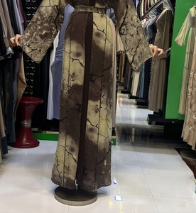 Wholesale Umbrella Abaya Stone Work Handmade Sequined Arabic Dubai Style Full Flare Nida Fabric Evening Party Dress - Product Image 5