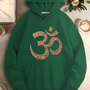 Sudadera con Capucha para Mujer, Diseño de Símbolo Om con Círculos Tejidos, 100% Poliéster - Product Image 1