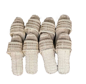 Pantoufle compensée en lin biodégradable |   Chaussures durables avec amorti et motif rayé |   Pour les hôtels spa et l'usage domestique - Product Image 4