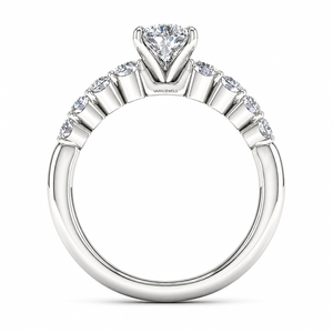 Anillo de Compromiso con Diamante Cultivado en Laboratorio con Corte Pera, Certificado por IGI, con Piedras Laterales de Diamante, Oro 10K/14K/18K, Plata 925/935, Regalo de Boda Moderno - Product Image 4