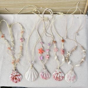 Collar Gargantilla Bohemio con Colgante de Concha, Cuentas de Estrella de Mar, Perla de Agua Salada, Diseño Floral Personalizado, Estilo Vintage, Unisex, para Uso Diario - Product Image 6