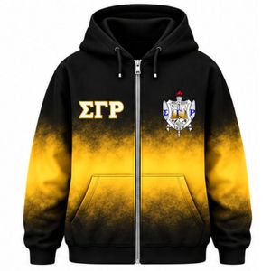 ชุดวอร์มโอเวอร์ไซส์ย้อมสีไทได ยี่ห้อ Sigma Gamma Rho สำหรับผู้หญิง สีดำทอง พร้อมฮู้ดดี้ตัวอักษรกรีกแบบกำหนดเอง กางเกงวอร์มลำลองสำหรับชมรมนักศึกษา - Product Image 6