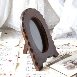 Wooden Photo <b>Frame</b> Fluted Timber Picture Display Tabletop Portrait <b>Frame</b> Home Office Decor Wood Framing Craft Holder - Product Image 2