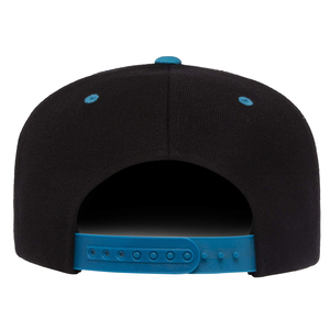 Gorra Snapback de 6 Paneles, Negra y Azul, Color en Contraste, Unisex, Estilo Casual, Primavera Verano, Gorra de Sarga para Adultos - Product Image 5
