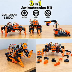 Kit d'animatronique 3 en 1 Arduino : Robot Araignée, Chien, Bras - Modèle éducatif STEM à assembler soi-même pour l'apprentissage de la robotique - Product Image 1