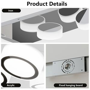 Moderna Lampada LED da 21 Pollici per Specchio da Bagno, 3 Lenti Ovali in Acrilico Bianco, Base Cromata, Rotazione a 360 Gradi - Product Image 5