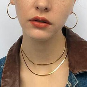 18K Gold Plated Titanium Steel Trendy Wedding Engagement Anniversary <b>Necklace</b> <b>Chain</b> That Does Not Fade - Product Image 1