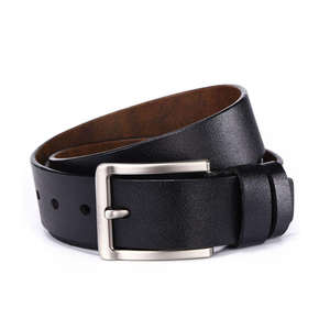 Ceinture en cuir de vachette JECCON pour homme, style décontracté, boucle à ardillon en alliage, imprimée, durable, largeur 38 mm, motif uni, modèle B51497-38 - Product Image 2