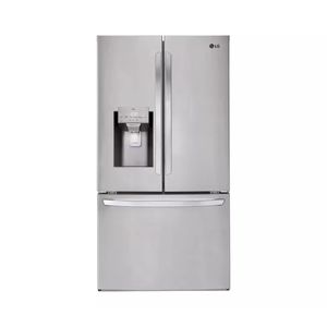 Réfrigérateur LG 28 pieds cubes, 3 portes, style porte française, profondeur standard, distributeur d'eau et de glace, distributeur de glace et d'eau haute capacité, en acier inoxydable - Product Image 1