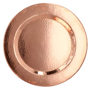 Assiette de service décorative de luxe en cuivre pur martelé à la main, 13 pouces, pour mariage, hôtel et décoration intérieure - Product Image 6