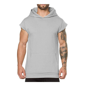 Wholesale <b>Men's</b> <b>Sleeveless</b> <b>Hoodie</b> Gym Wear Hooded Muscle Tank Top Drawstring Athletic Vest Training Sportswear OEM - Product Image 1
