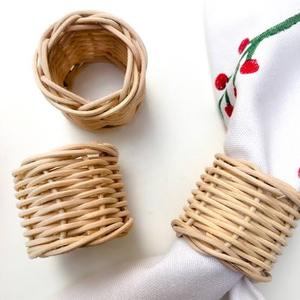 Nuevo anillo para servilletas de ratán tejido a mano, decoración de mesa, producto más vendido. - Product Image 3