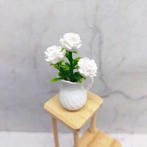Miniature Dollhouse Accessories Wooden Plant <b>Stand</b> 3 Tier Flower Pot Display Rack <b>Corner</b> Storage Holder with 3 plants for age 14 - Product Image 5