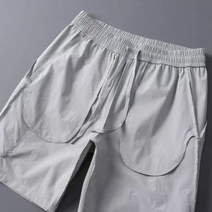 Shorts cargo pour homme, taille élastique, séchage rapide, décontractés, couleur unie, tissu Oxford, polyester - Product Image 4