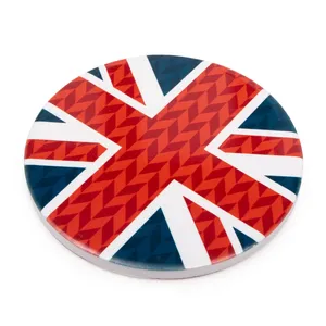 Round <b>Union</b> <b>Jack</b> Printed Coaster Plastic Drink Mat Modern Design Thematic <b>Gift</b> for Home Cafe Party - Product Image 1