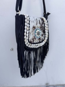 Sacs à main en cuir véritable avec franges, personnalisés en gros, sacs bandoulière élégants en cuir, sacs bohèmes, sacs vintage élégants style gypsy - Product Image 2