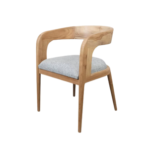 Silla de Comedor Diana para Exteriores, Fabricada en Madera de Teca Sólida con Cojín, Acabado Natural, Estilo Minimalista para una Vida Moderna e Industrial - Product Image 6